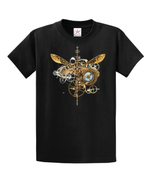 Steampunk Dragonfly with Clock Unisex Kids And Adults T-Shirt